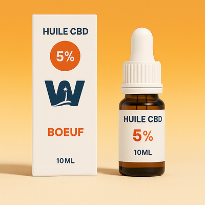 Huile 5% de CBD Full Spectrum pour chien (boeuf)