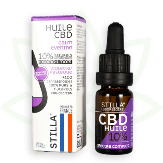 huile de cbd calm evening 10 pourcent 10ml full spectrum stilla france mafrenchweed 1